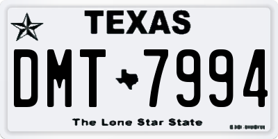 TX license plate DMT7994