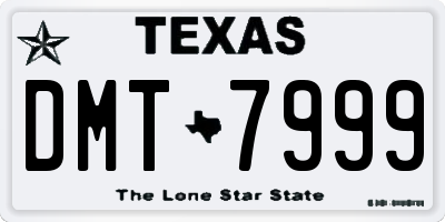 TX license plate DMT7999