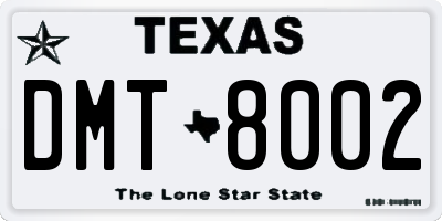 TX license plate DMT8002