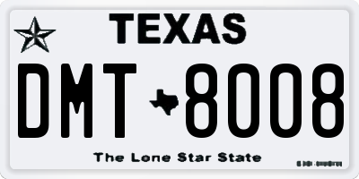 TX license plate DMT8008