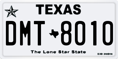 TX license plate DMT8010