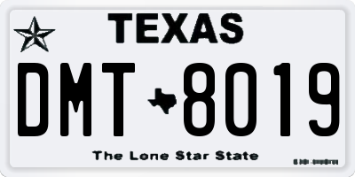 TX license plate DMT8019