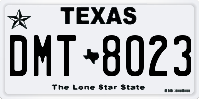 TX license plate DMT8023