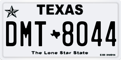 TX license plate DMT8044