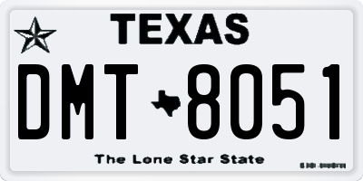 TX license plate DMT8051