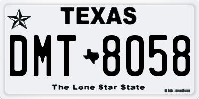 TX license plate DMT8058