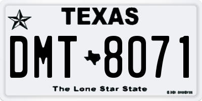 TX license plate DMT8071