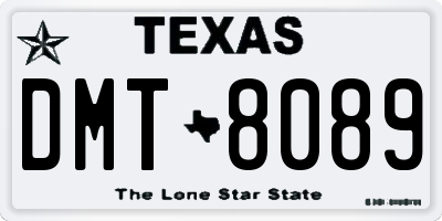 TX license plate DMT8089