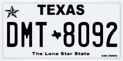 TX license plate DMT8092