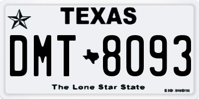 TX license plate DMT8093