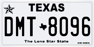 TX license plate DMT8096