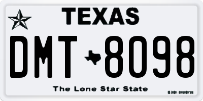 TX license plate DMT8098