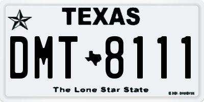 TX license plate DMT8111