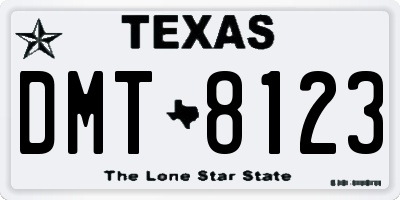 TX license plate DMT8123