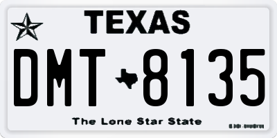 TX license plate DMT8135