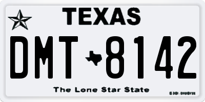 TX license plate DMT8142