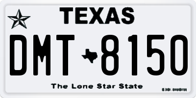 TX license plate DMT8150