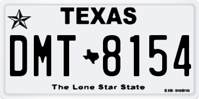 TX license plate DMT8154