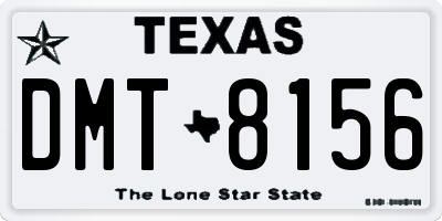 TX license plate DMT8156