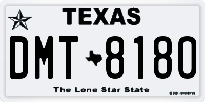 TX license plate DMT8180