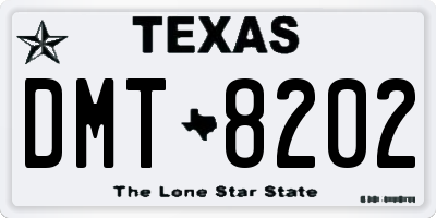 TX license plate DMT8202