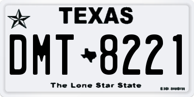 TX license plate DMT8221