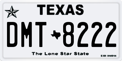 TX license plate DMT8222