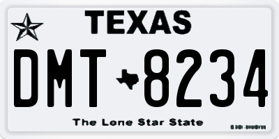 TX license plate DMT8234