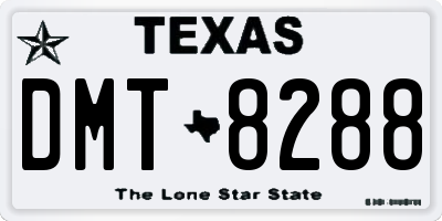 TX license plate DMT8288