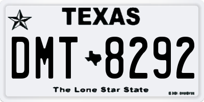 TX license plate DMT8292