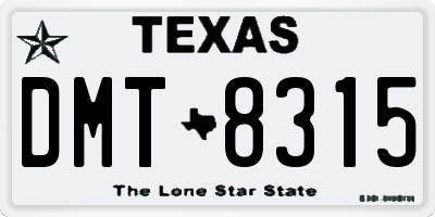 TX license plate DMT8315