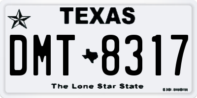 TX license plate DMT8317