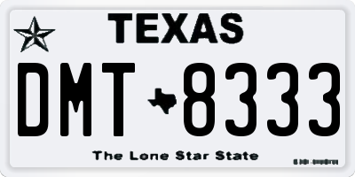 TX license plate DMT8333