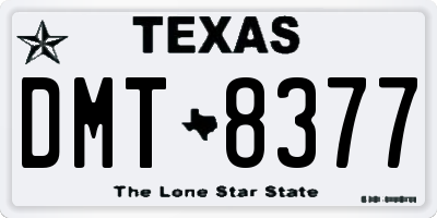 TX license plate DMT8377