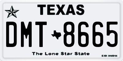 TX license plate DMT8665