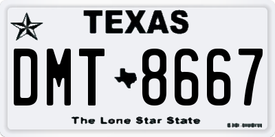 TX license plate DMT8667