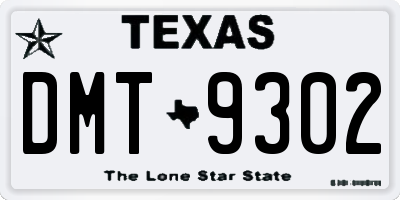 TX license plate DMT9302