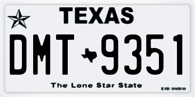 TX license plate DMT9351