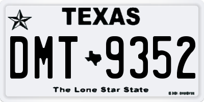 TX license plate DMT9352