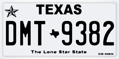 TX license plate DMT9382