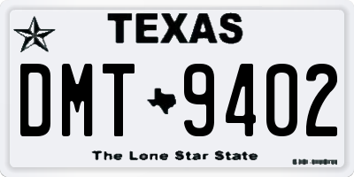 TX license plate DMT9402