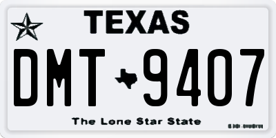 TX license plate DMT9407