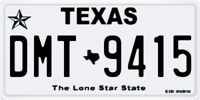 TX license plate DMT9415