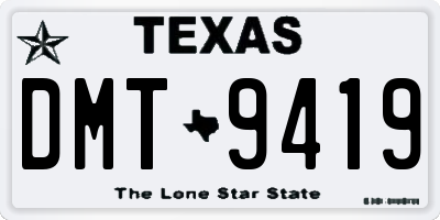 TX license plate DMT9419