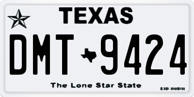 TX license plate DMT9424