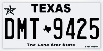 TX license plate DMT9425