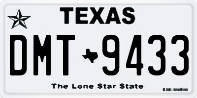 TX license plate DMT9433