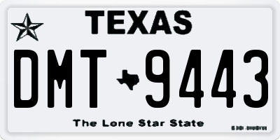 TX license plate DMT9443