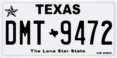 TX license plate DMT9472