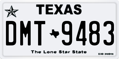 TX license plate DMT9483